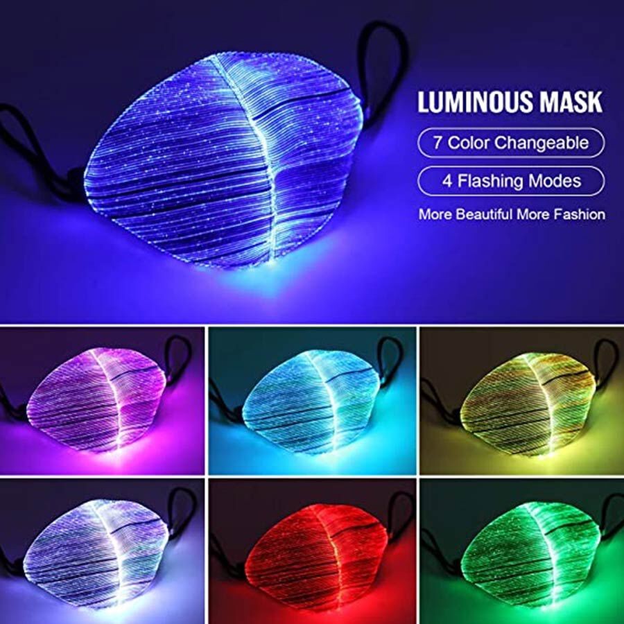LED-Schutzmaske leuchtet auf