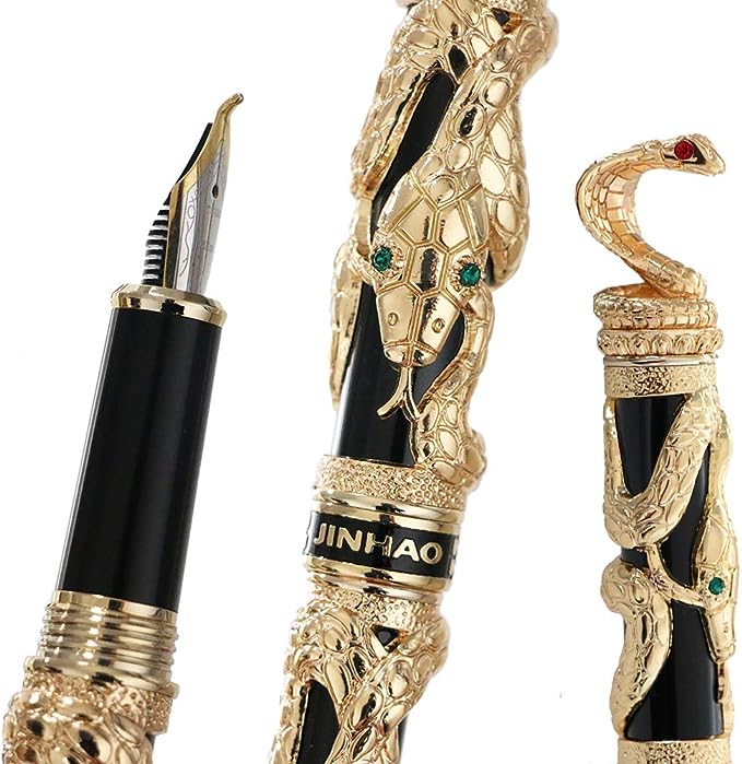 Goldstift, verziert mit einem Schlangenkobra-Tintenstift