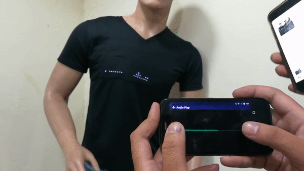 Led T-Shirt mit programmierbarem Bluetooth