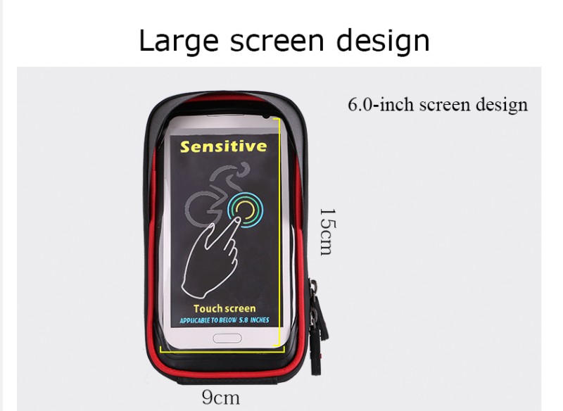 TPU-Touchscreen-Fahrradtasche mit großem Bildschirm