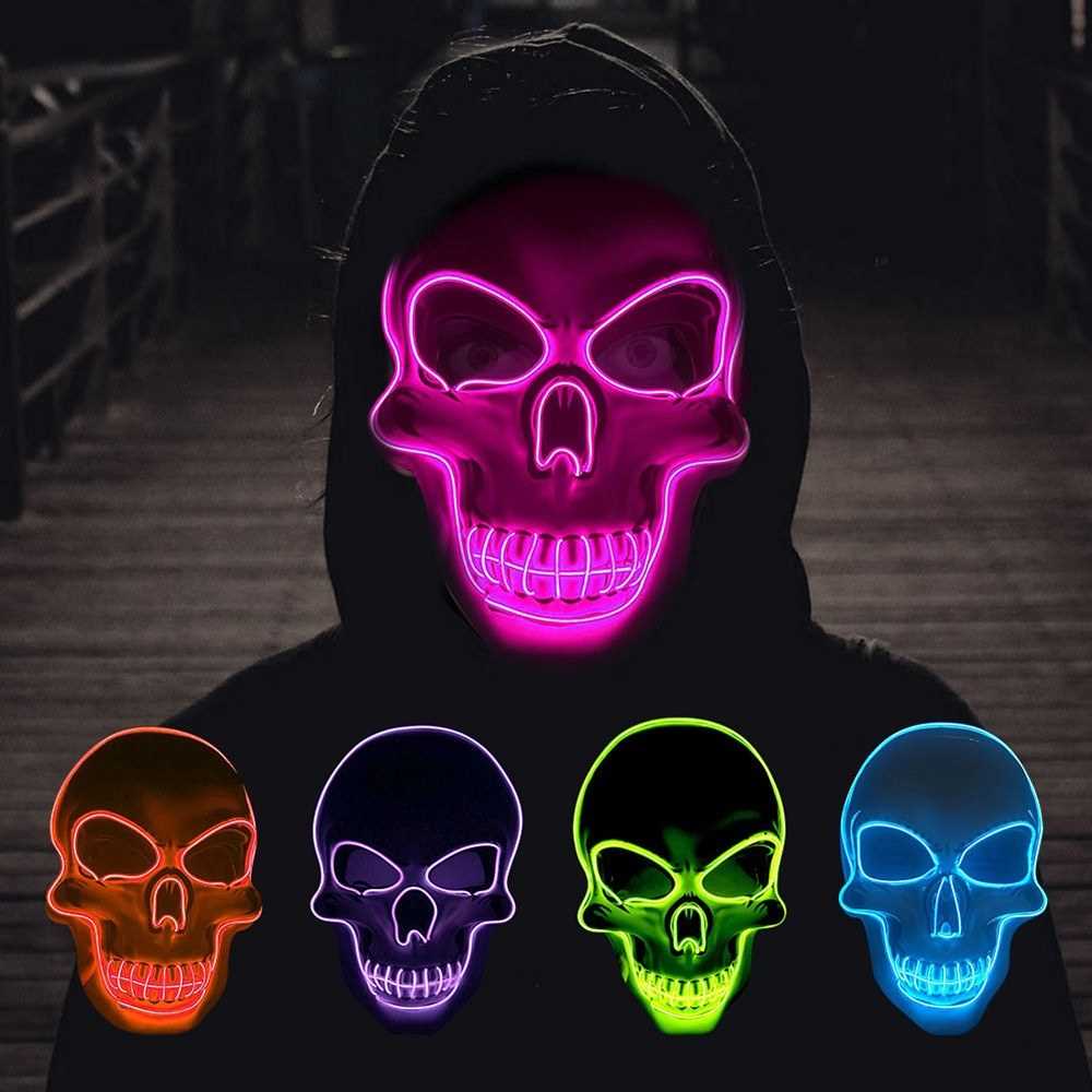 LED-Maske Gesicht Schädel lila
