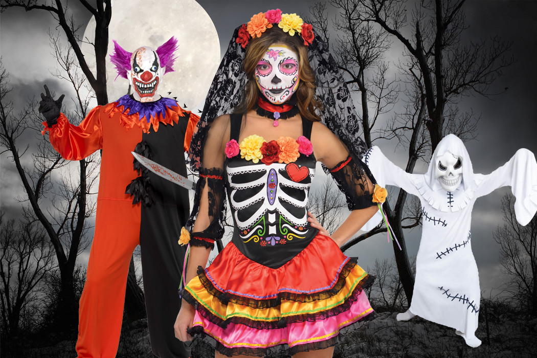 Karnevalskostüme und Halloween-Masken