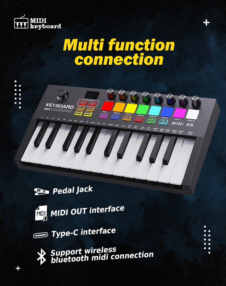 MIDI-Keyboard-Piano-Ausgänge