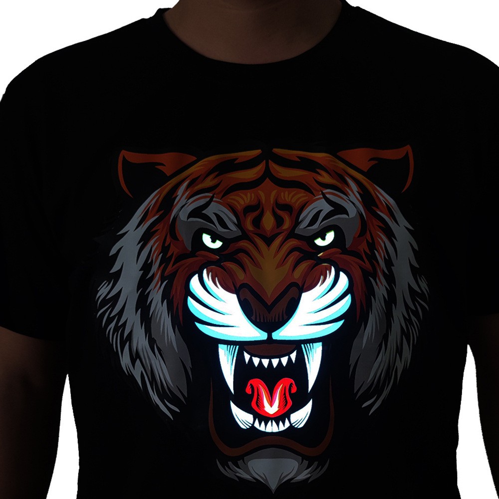 T-Shirt Tiger führte blinkendes Beleuchtungs-T-Shirt