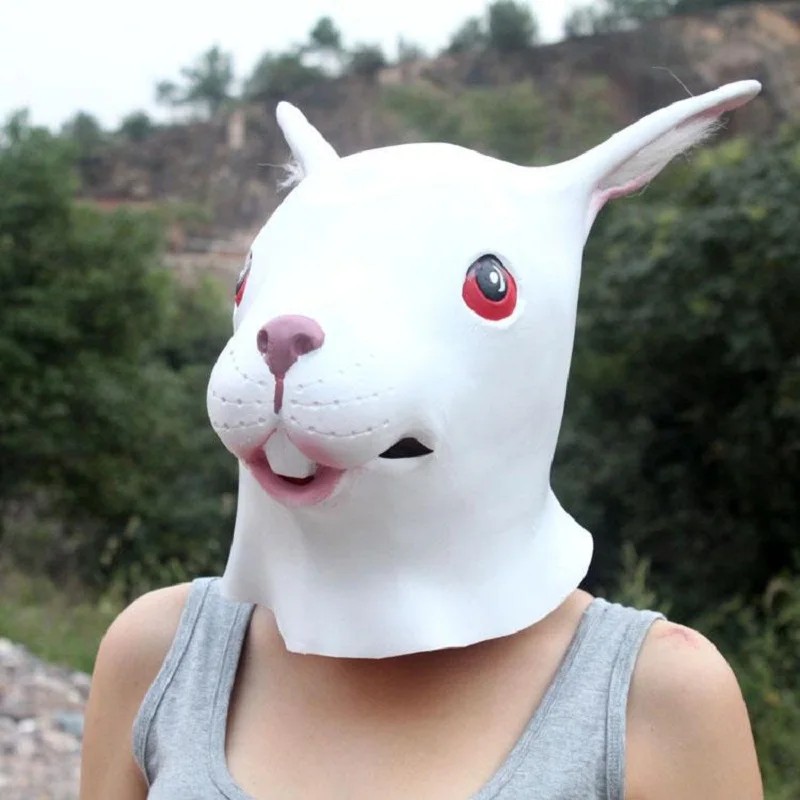 Hase - Karnevalsmasken, Gesichtsmaske Latex Silikon