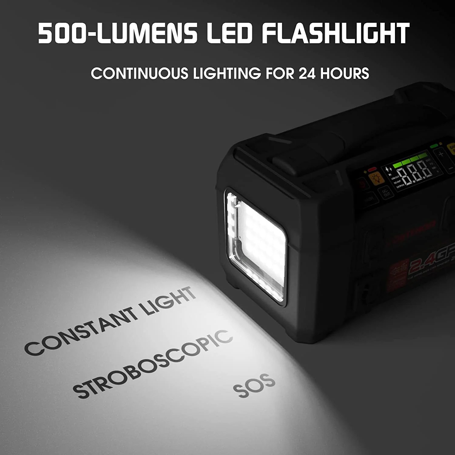 Autostarter 500 Lumen LED-Taschenlampe + Kompressor und Powerbank