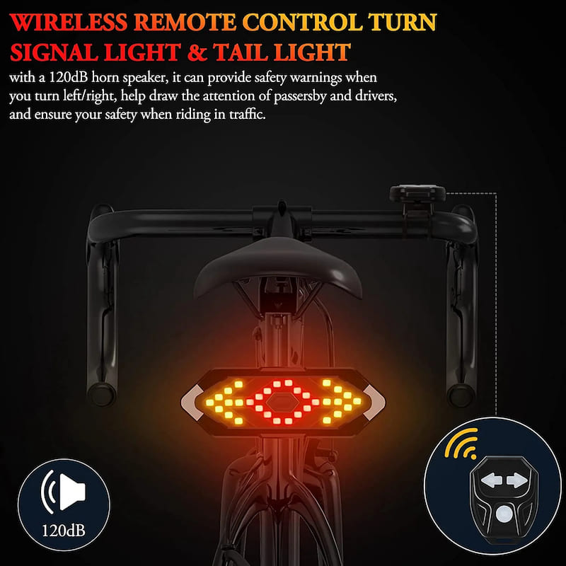 Fahrrad-Rücklicht mit Blinkern für ein Fahrrad-Rücklicht kabellos mit Controller