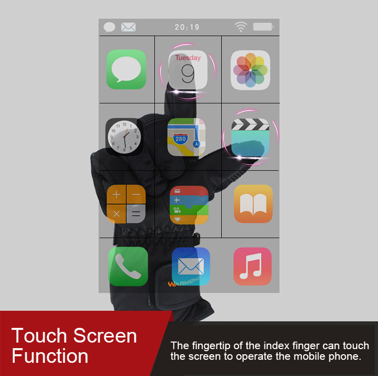 Winterhandschuhe mit Touchscreen-Fingerfläche für Smartphones
