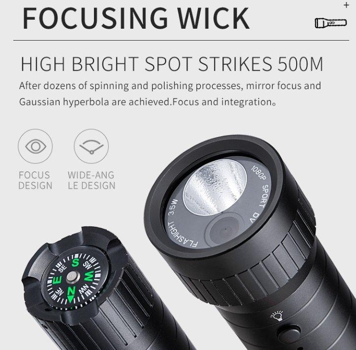 Kamera in einer Taschenlampe