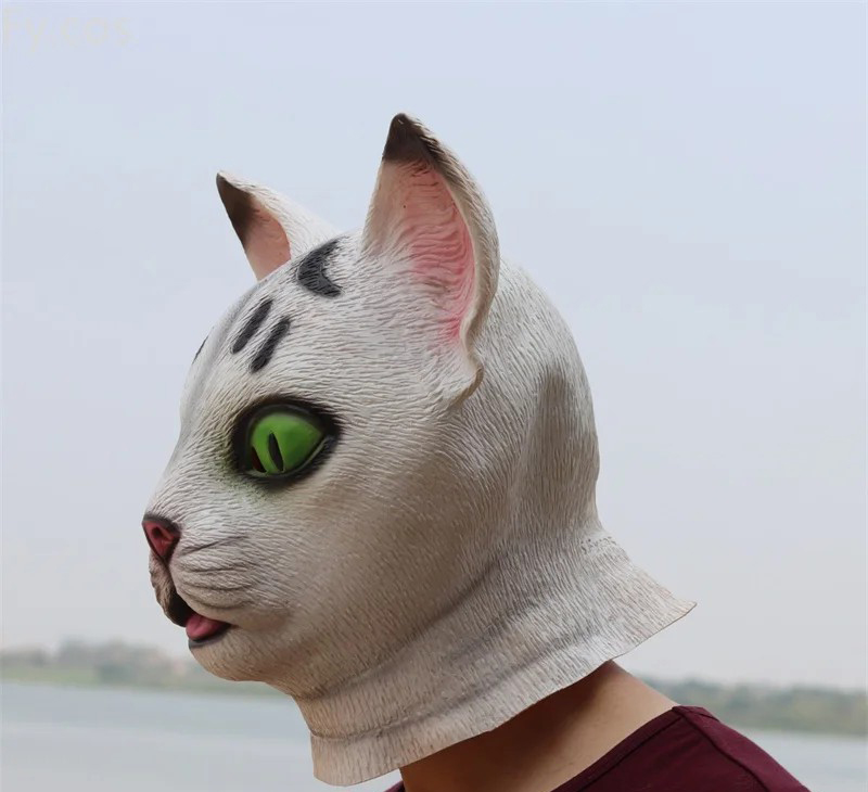 Katzen-Gesichts- und Kopfmaske aus Silikon