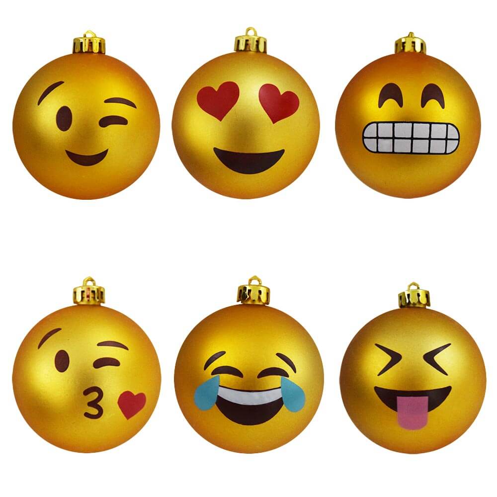 Smileys-Kugeln auf Weihnachtsbaum-Emoticon-Dekorationen