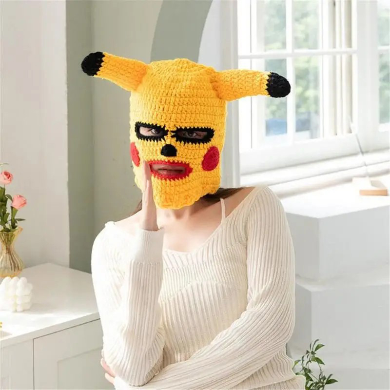Pikachu Maske Gesichtsmaske mit Ohren