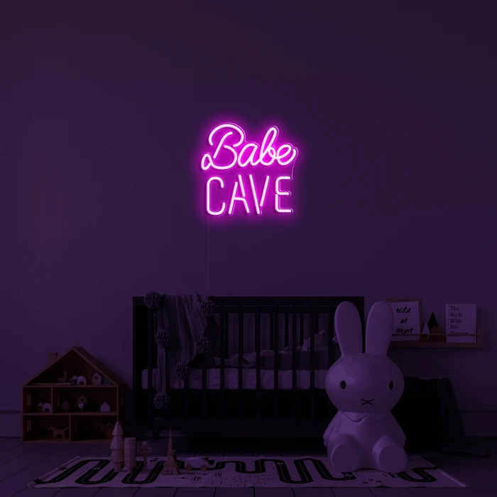 3D-LED-Schilder an der Wand zum Innenraum - Babe-Höhle