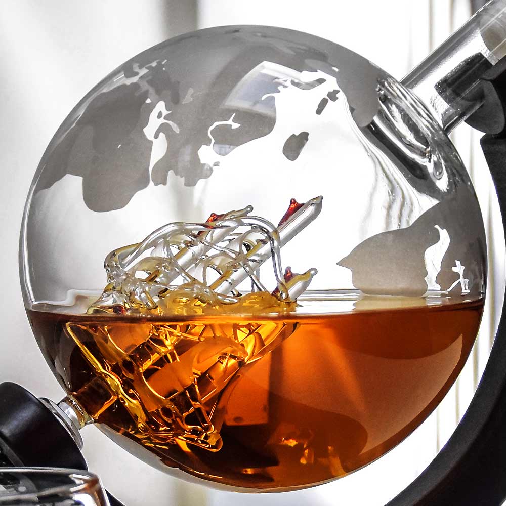 Globe Dekanter Set für Getränke Whisky Rum Bourbon