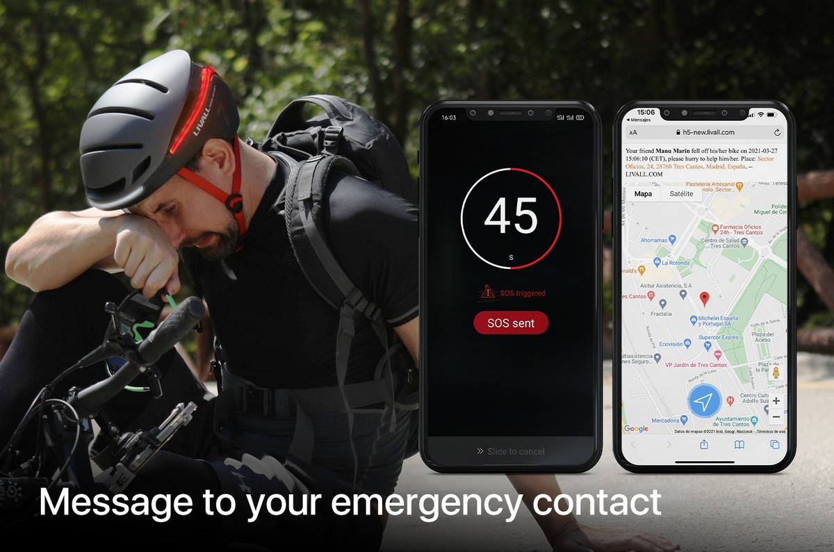 Intelligente Fahrradhelm-App, SOS-Notfall