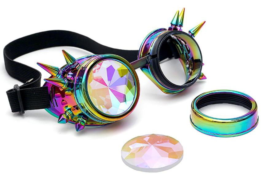 Steampunk holografische LED leuchtende Brille