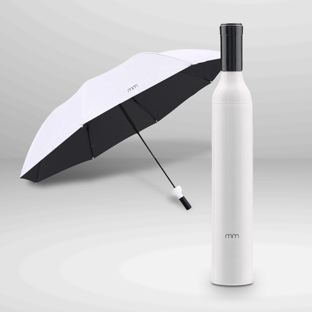 Weinbootle Regenschirm weiß faltbar