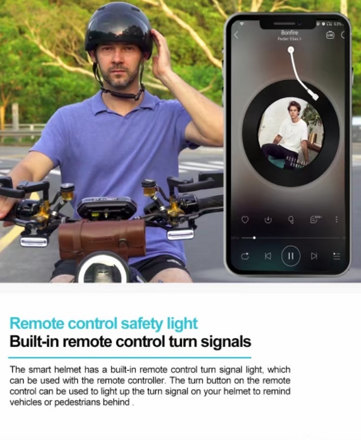 Helm mit Bluetooth am Fahrrad