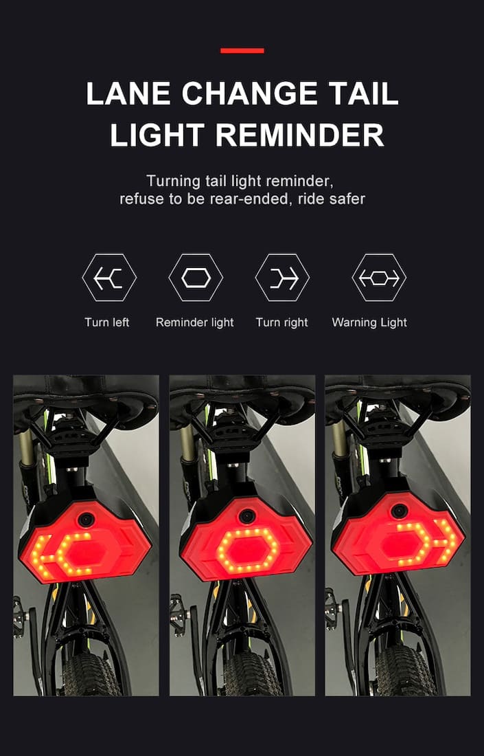 Fahrradrücklicht mit Blinker + Kamera