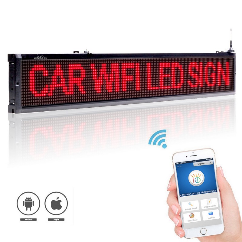 WiFi LED-Anzeige für Unternehmen, rot, 101cm