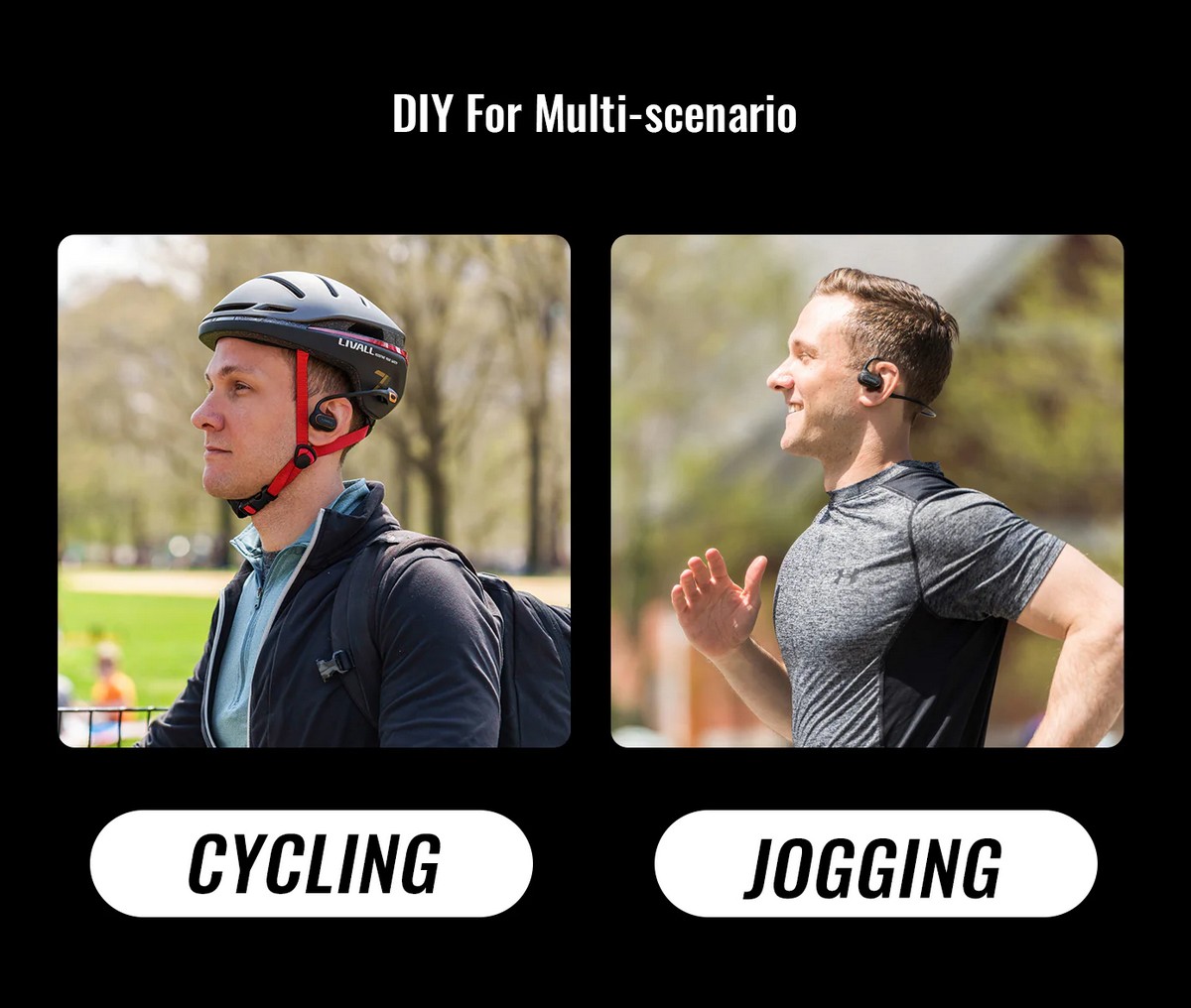 Drahtlose Bluetooth-Kopfhörer zum Radfahren und Joggen