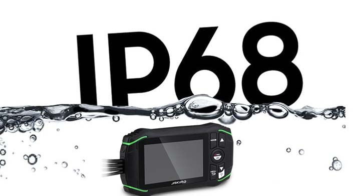 IP68-Schutz - wasserdichte + staubdichte Kamera auf einem Motorrad