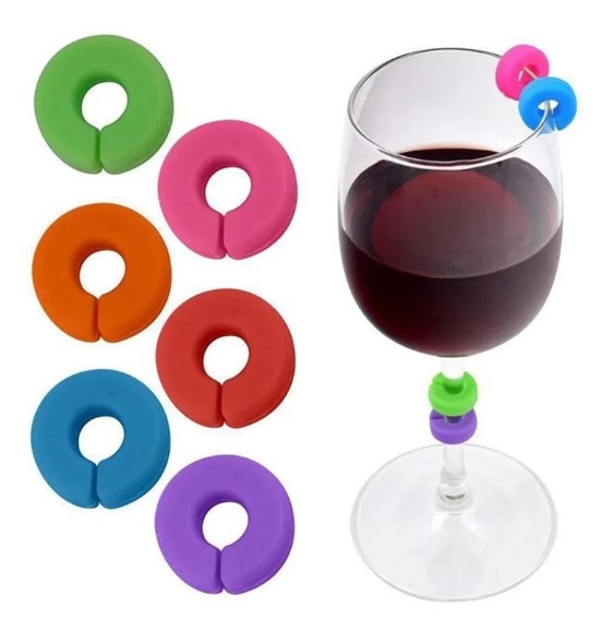 Ringe für Weingläser, farbige Etiketten