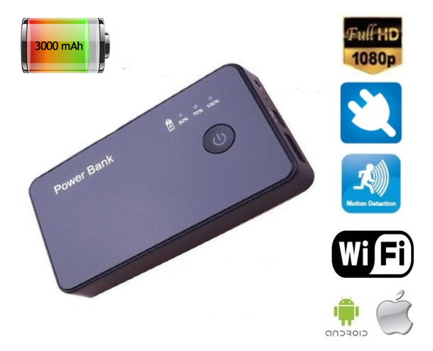 FULL HD Power Bank Spion Versteckte Kamera Video Überwachung Spy Cam 500mAh H2