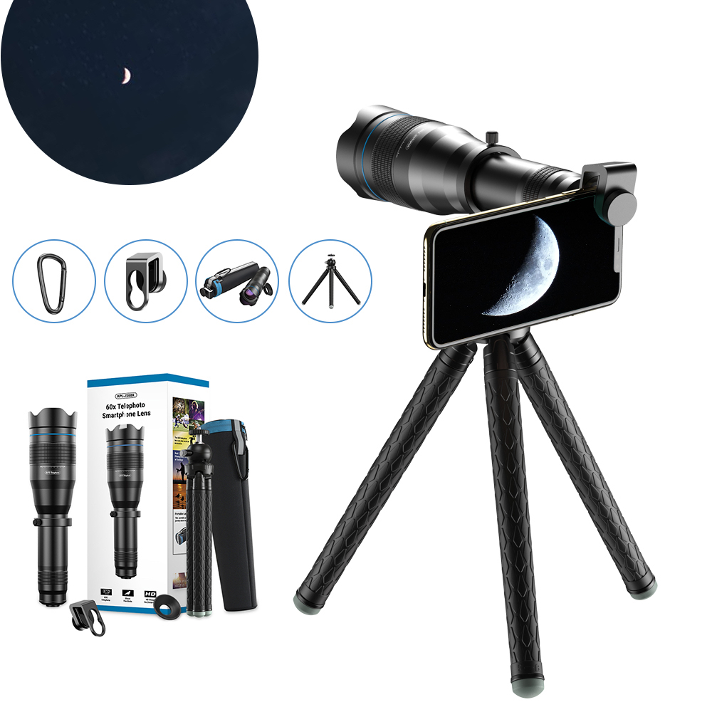 Teleskopobjektiv für mobil – tragbar mit bis zu 60-fachem Zoom