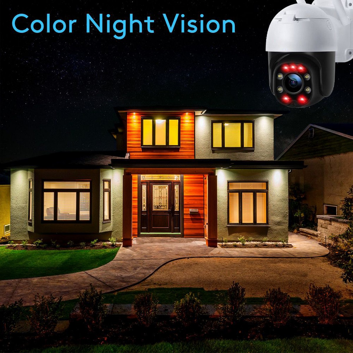 Nachtsicht-IP-Überwachungskamera - Infrarot-LEDs farbig