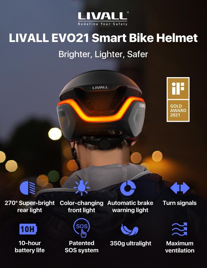 SMART Fahrradhelm - Livall EVO21