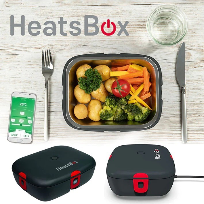 Beheizte Lunchbox – elektrisch beheizte Lebensmittelbox mit  Smartphone-APP-Heizung – HeatsBox STYLE+