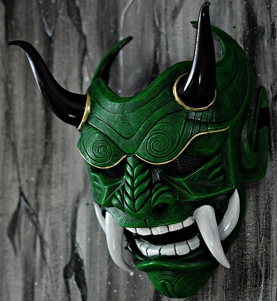 Halloween Gesichts-Kopfmaske - Japanisches Assassinen-Motiv