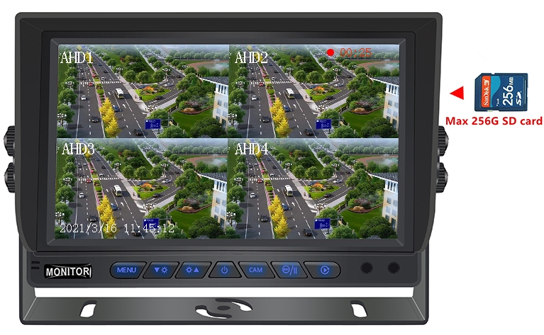 Monitor für Auto, Transporter-LKW-Unterstützung SD-Karte 256 GB