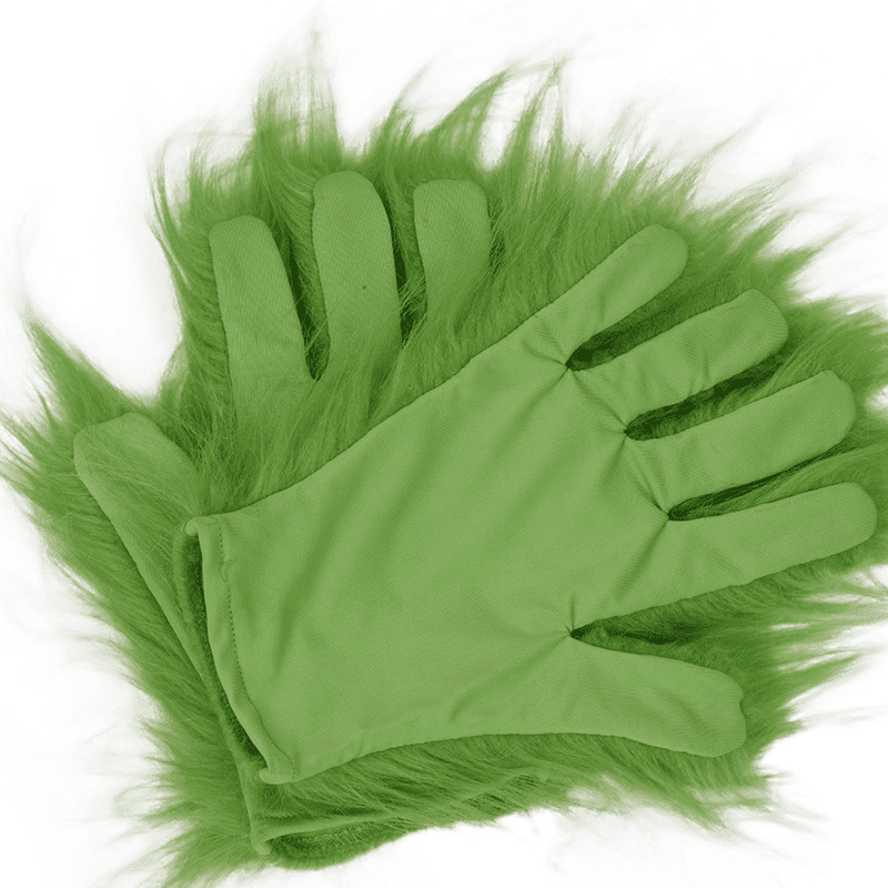Grinch-Maske mit Handschuhen