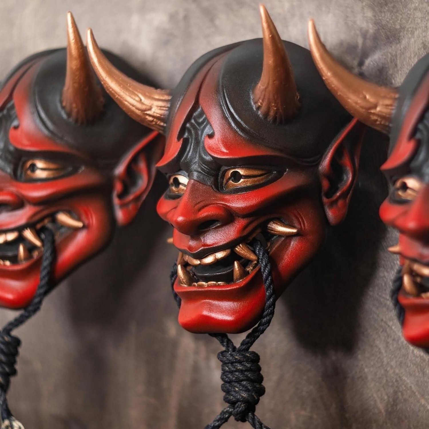 Dämonenkopfmaske für Halloween - japanisches Motiv