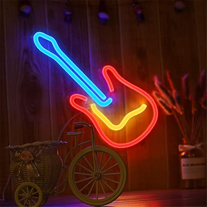 Neonbanner Gitarre leuchtende Beleuchtung