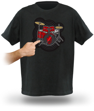 Shirt mit elektronischen Drums