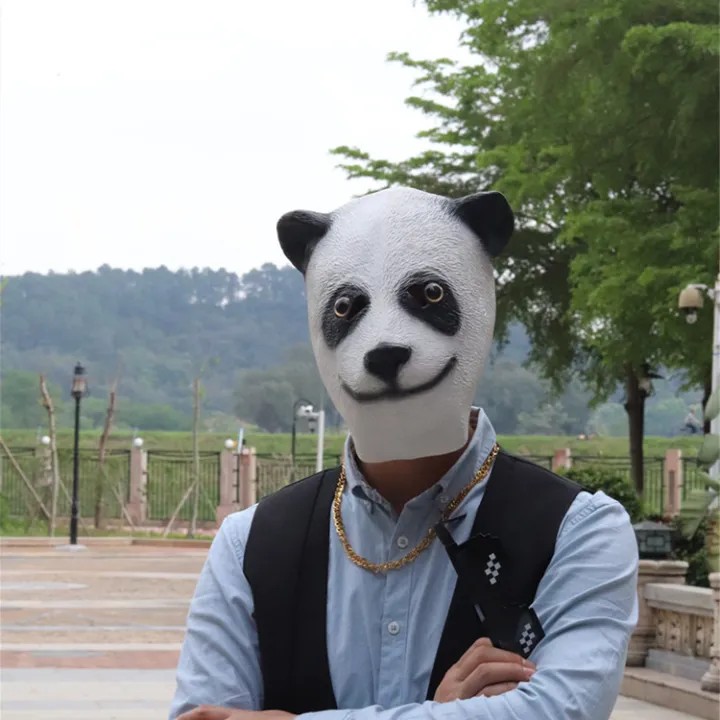 Panda Silikonmaske Gesicht und Kopf