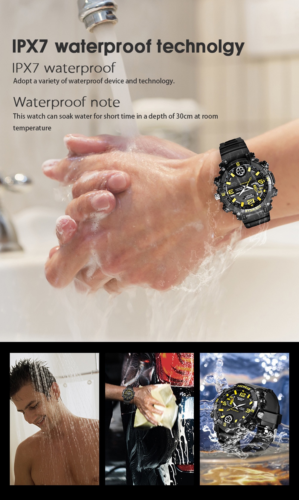 Uhr mit wasserdichter IPX7-Kamera