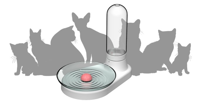 Wassertank für Katze - Tablett automatisch