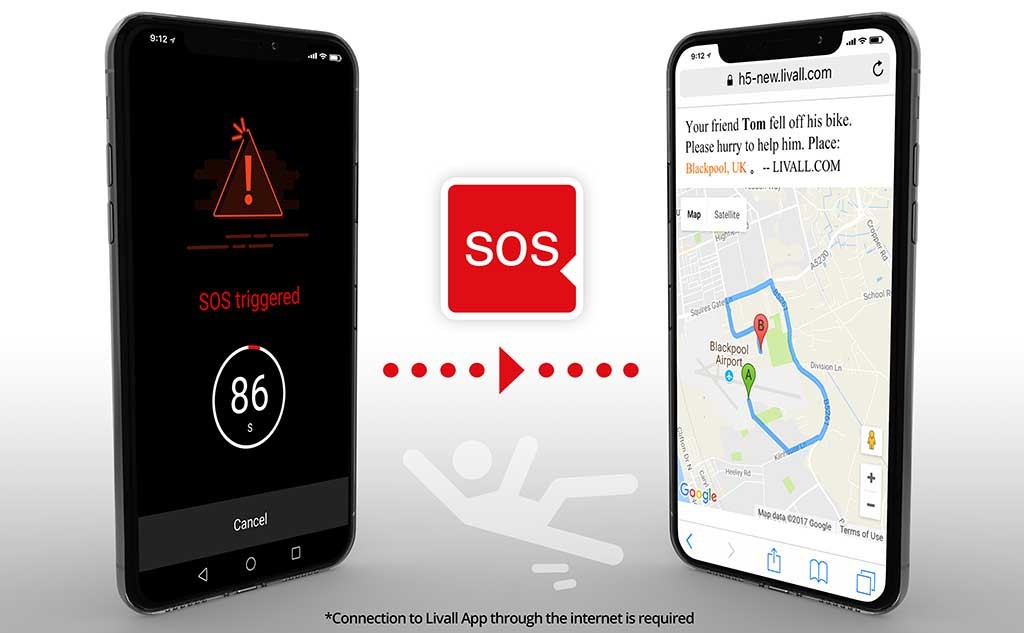 Mobiler Fahrradhelm mit SOS-Funktions-App – Livall BH51M