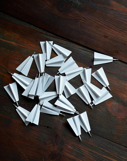 3D Holzkarte Push Pins Flugzeuge