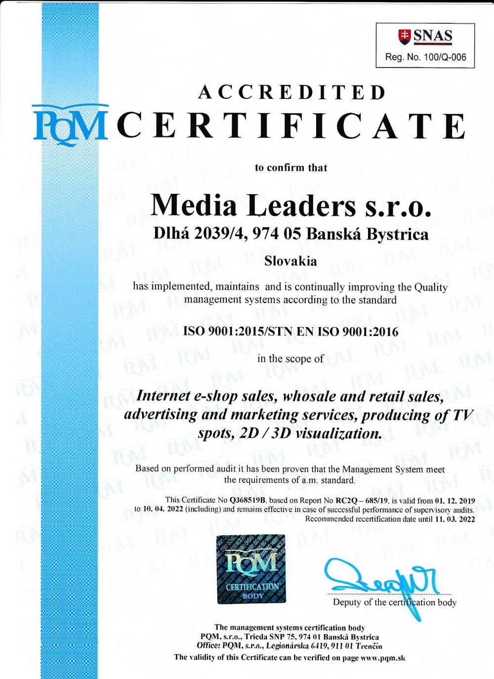 ISO-Zertifikat media leaders