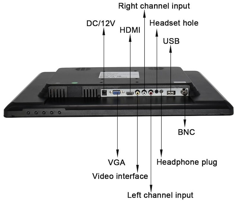 LCD-Monitor 19 Zoll mit einer Auflösung von 1440 x 900 px BNC-Kamera