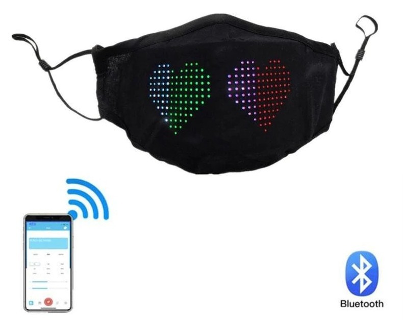leuchtende Smart-Maske mit programmierbarem Display